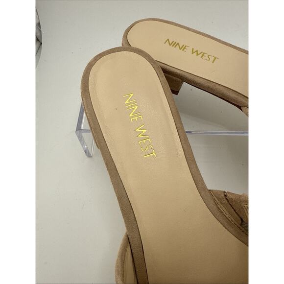 Nine West Ivarene Tan Suede Ruffle Slide Sandal Size 5.5 M NIB - Picture 4 of 10